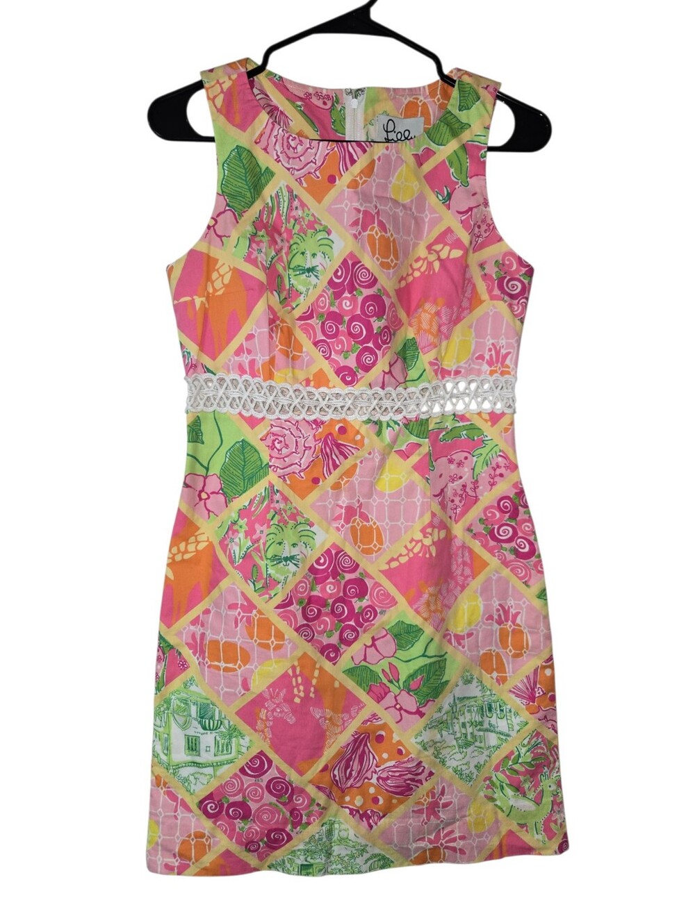 Vintage Lilly Pulitzer Jubilee Patchworkโ Print Shift Dress White Label